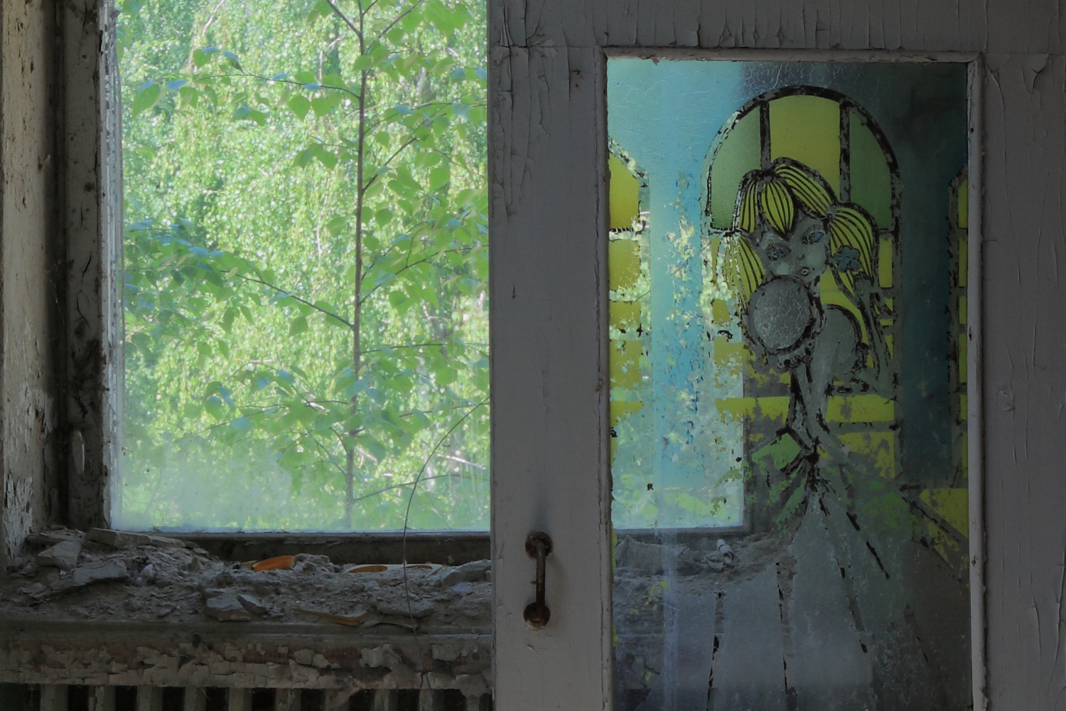 Fragment of #16. Ruined kindergarten 1, showing image detail.