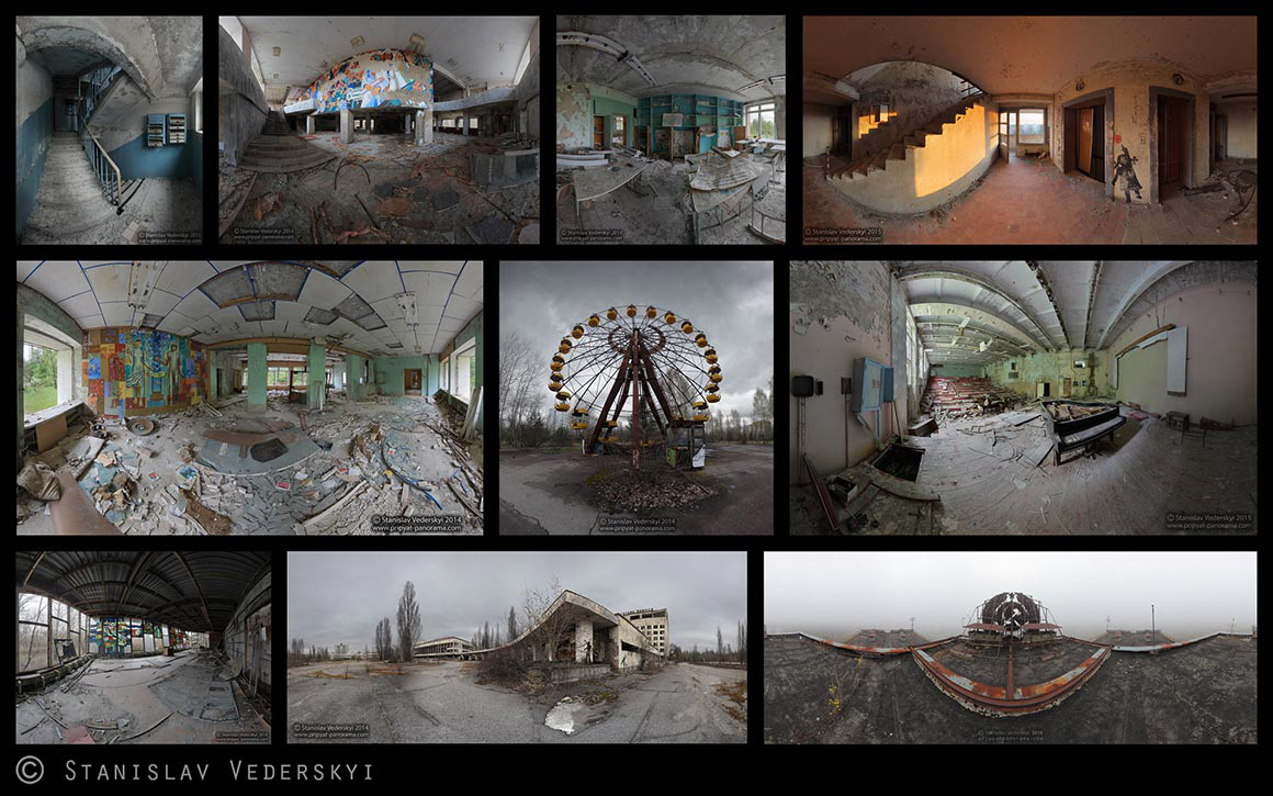 Pripyat Chernobyl zone photo set of panoramas Pripyat in panoramas set of photographs. Photo project from Chernobyl zone by Stanislav Vederskyi